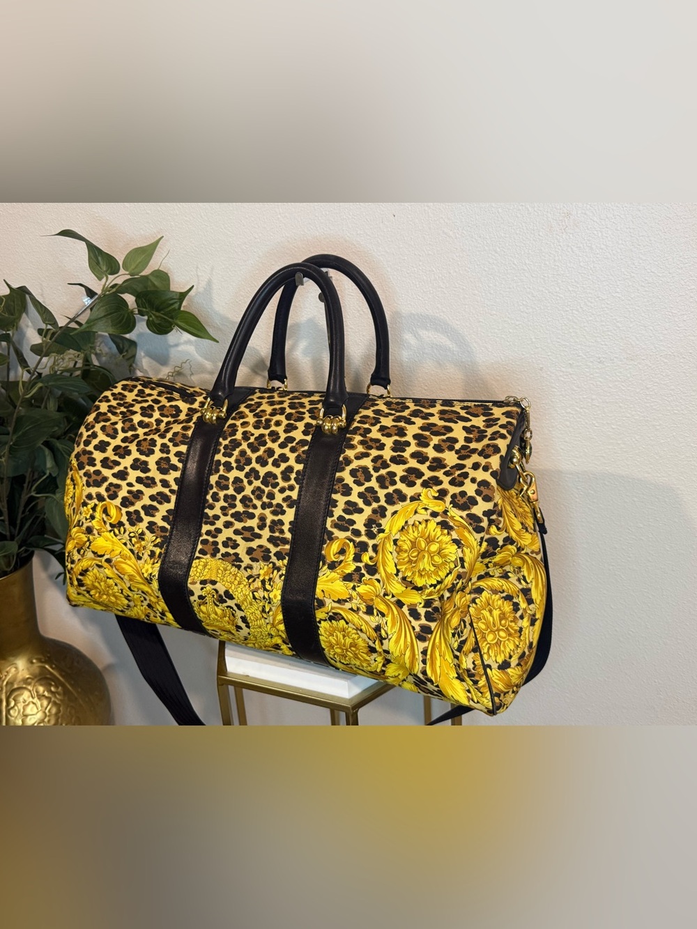Gianni Versace Leopard & Baroque Print Weekender/Duffle Bag - Picture 5 of 13